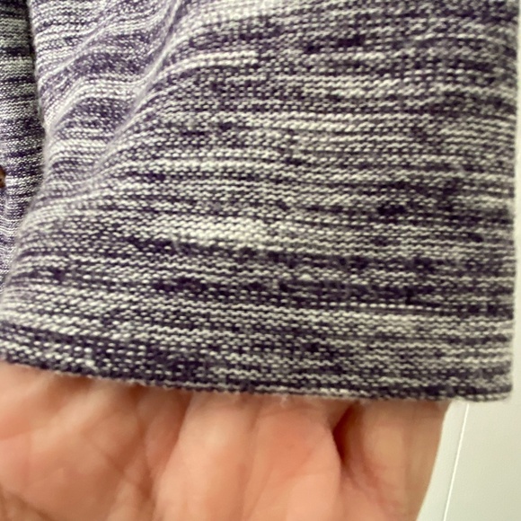 Roots slub knit purple and white cowl neck pull over drawstring waist size L - Picture 5 of 9